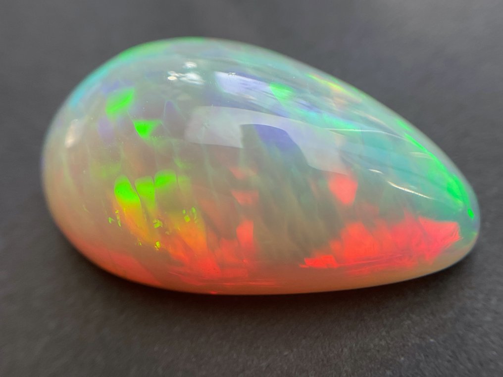 Gris (Orange) + Jeu de couleurs (Vives) opale de cristal - 13.62 ct #2.2