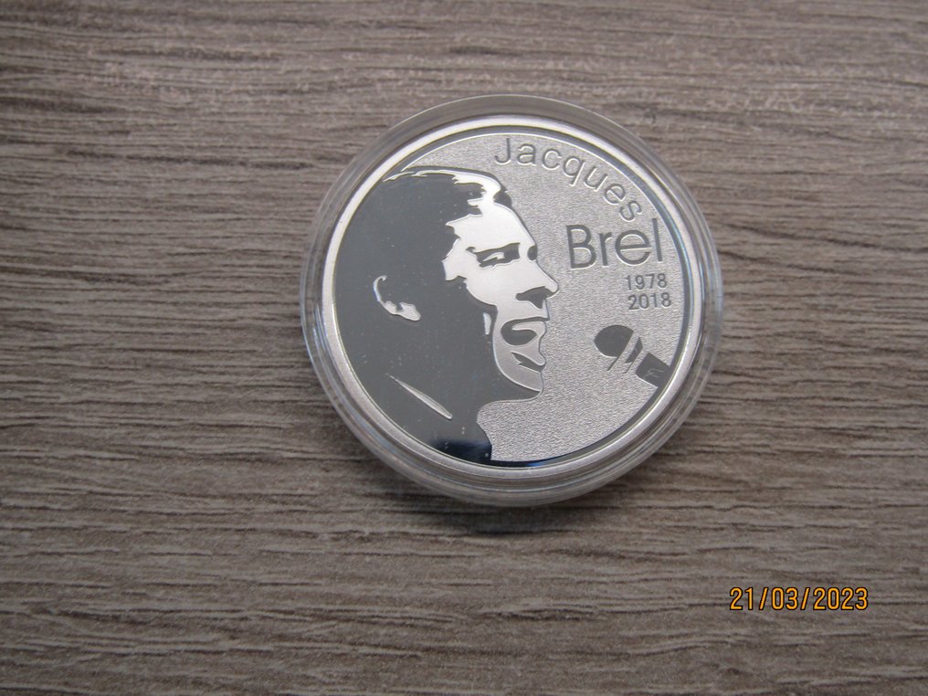 Bélgica. 10 Euro 2018 "Jacques Brel" Proof  (Sin precio de reserva) #1.0