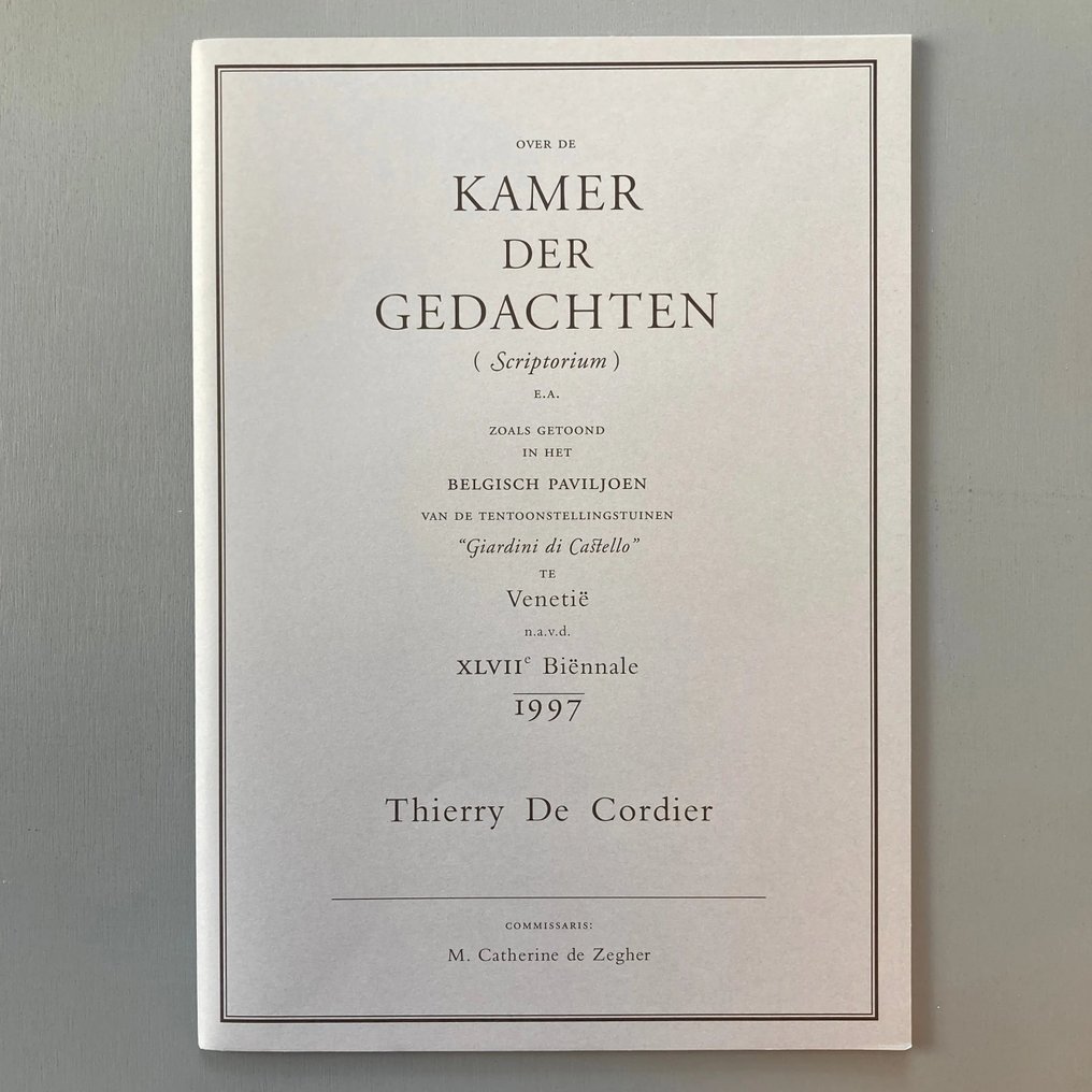 Thierry De Cordier - Over De Kamer Der Gedachten (Scriptorium) E.A. - 1997 #1.1