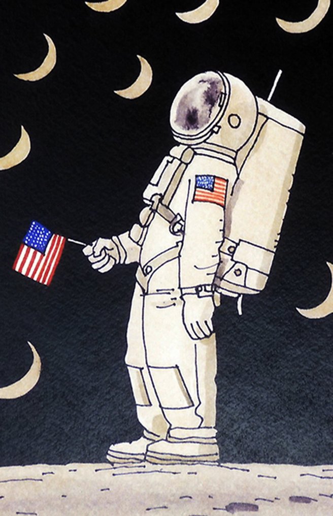 Pratt, Hugo - 1 Offset Print - Lune - Soggetto 13 - 1986 #1.0