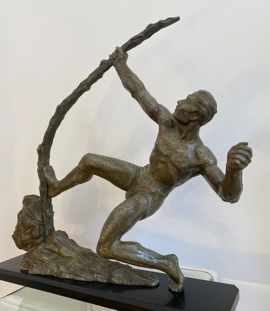 Emile Dautrive - sculptuur, L’effort - 60 cm - Brons #3.2