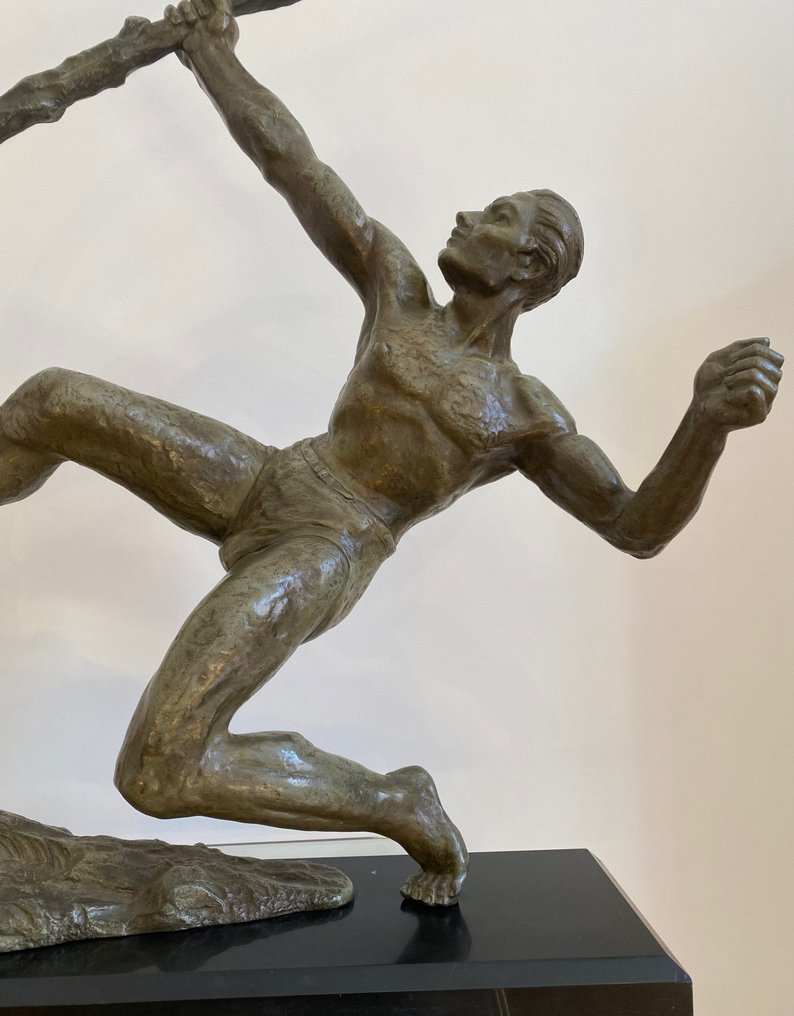 Emile Dautrive - sculptuur, L’effort - 60 cm - Brons #2.1