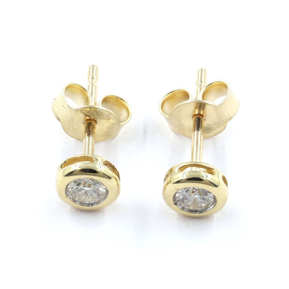 Earrings - 18 kt. Yellow gold -  0.46 tw. Diamond  (Natural) #1.2