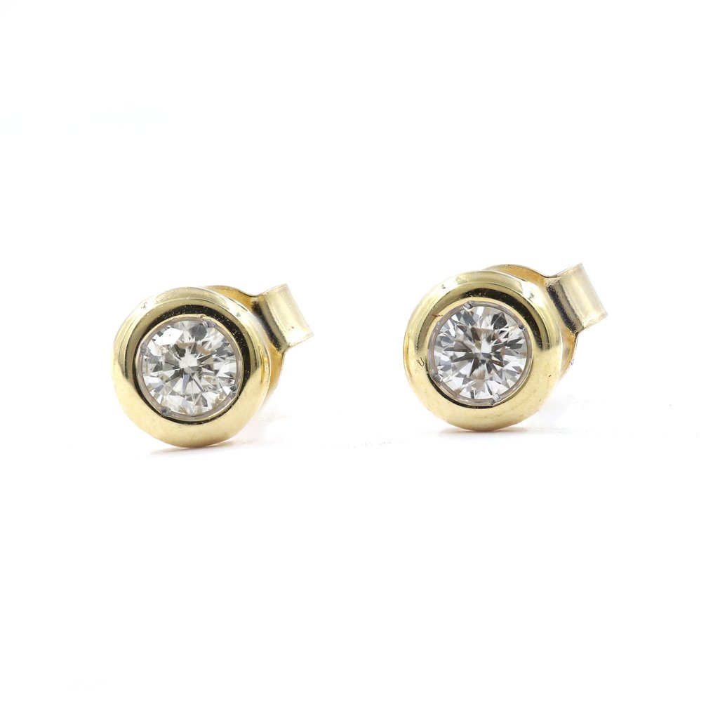 Earrings - 18 kt. Yellow gold -  0.46 tw. Diamond  (Natural) #1.1