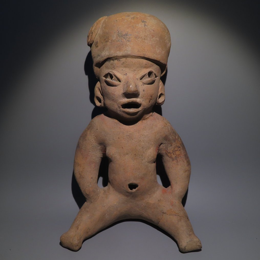 Tlatilco, Mexique Terre cuite Figurine de bébé. Rare. 23 cm H. 1500 - 600 av. Avec licence d'exportation espagnole. #1.2