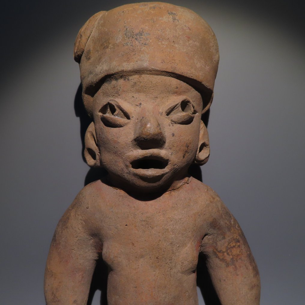Tlatilco, México Terracota Figura de bebé. Extraño. 23 cm Alt. 1500 - 600 a.C. Con licencia de Exportación Española. #2.1