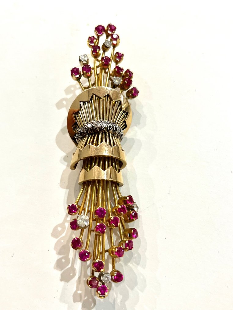 胸针 - 18K包金 黄金 钻石 (天然)  #2.1