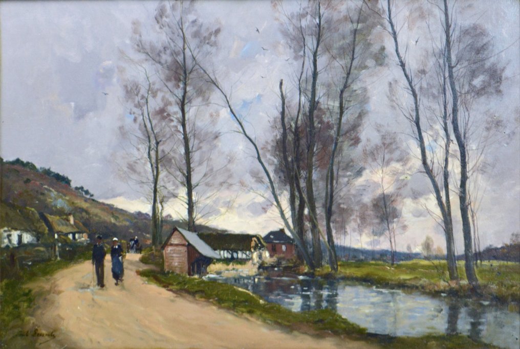 Paul Lecomte (1842-1920) - Bord de rivière en Normandie #1.1