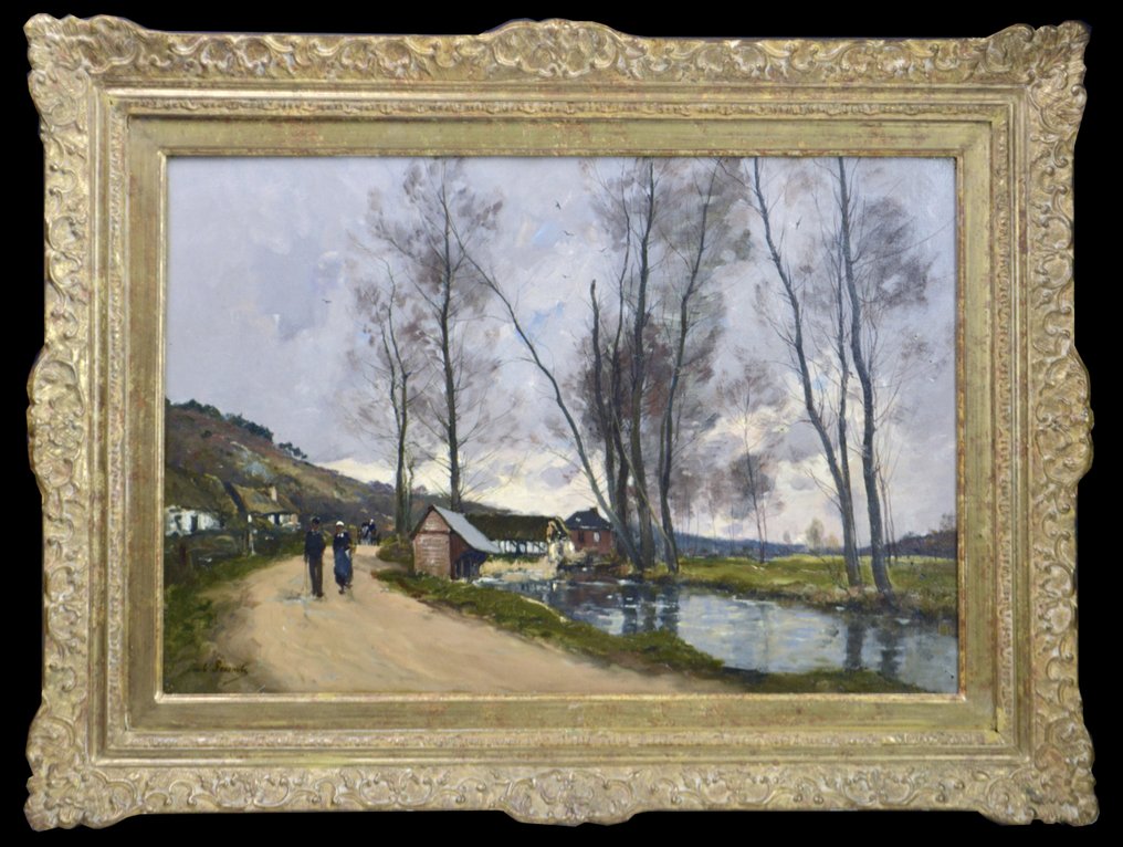 Paul Lecomte (1842-1920) - Bord de rivière en Normandie #2.1