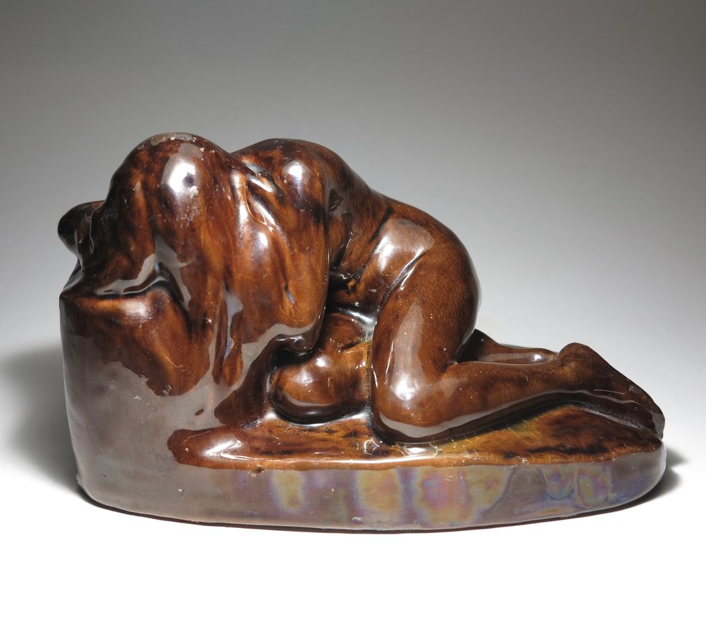 Keramos - Antal Lonkay (1829-1888)- Keramos Rt. - Staty, Art Deco sculpture - 14 cm - Keramik - 1923 #3.2