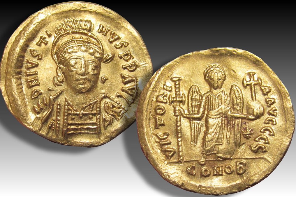 Impero bizantino. Giustino I (518-527 d.C.). Solidus Constantinople mint 522-527 A.D. - officina S (= 2nd or 6th) - #2.1