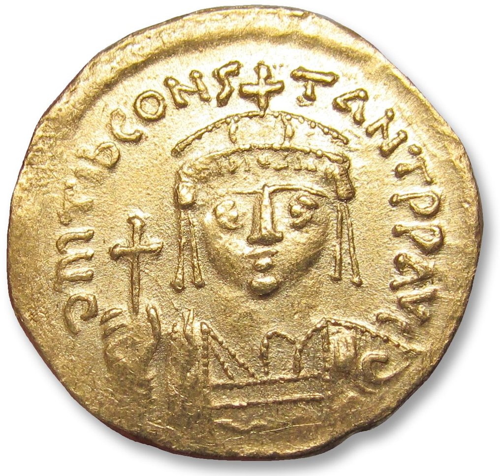 Byzantijnse Rijk. Tiberius II Constantinus (578-582 n.Chr.). Solidus Constantinople mint 579-582 A.D. - officina Θ (= 9th) - #1.1
