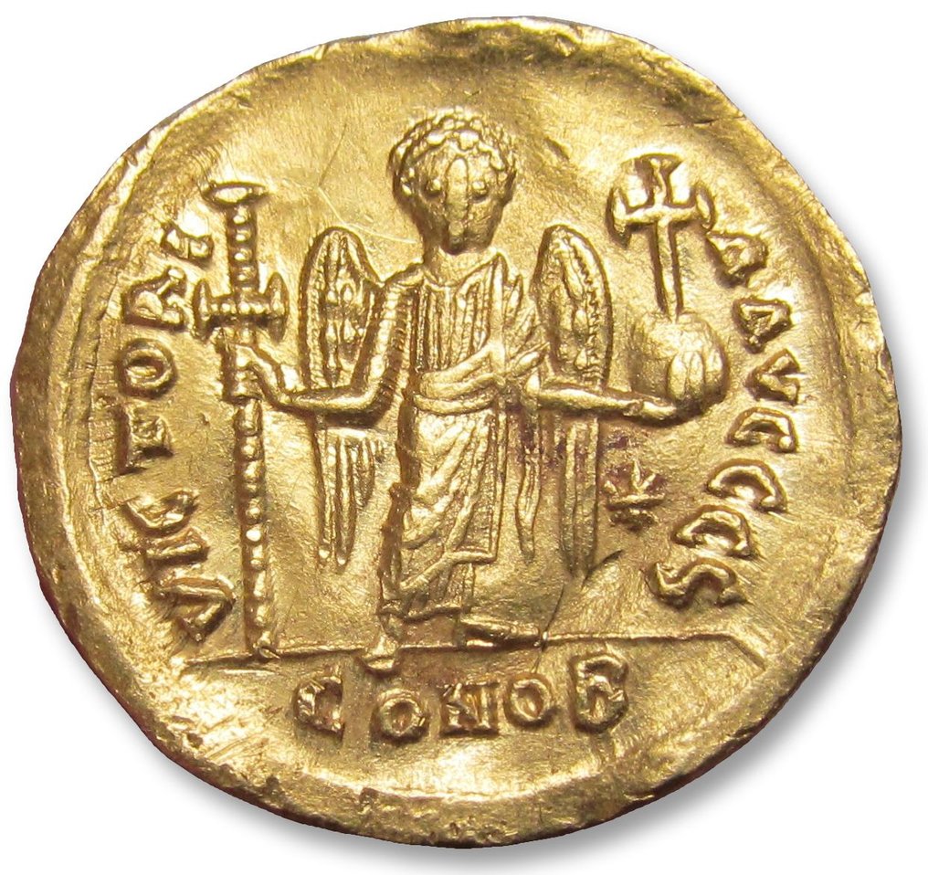 Impero bizantino. Giustino I (518-527 d.C.). Solidus Constantinople mint 522-527 A.D. - officina S (= 2nd or 6th) - #1.2