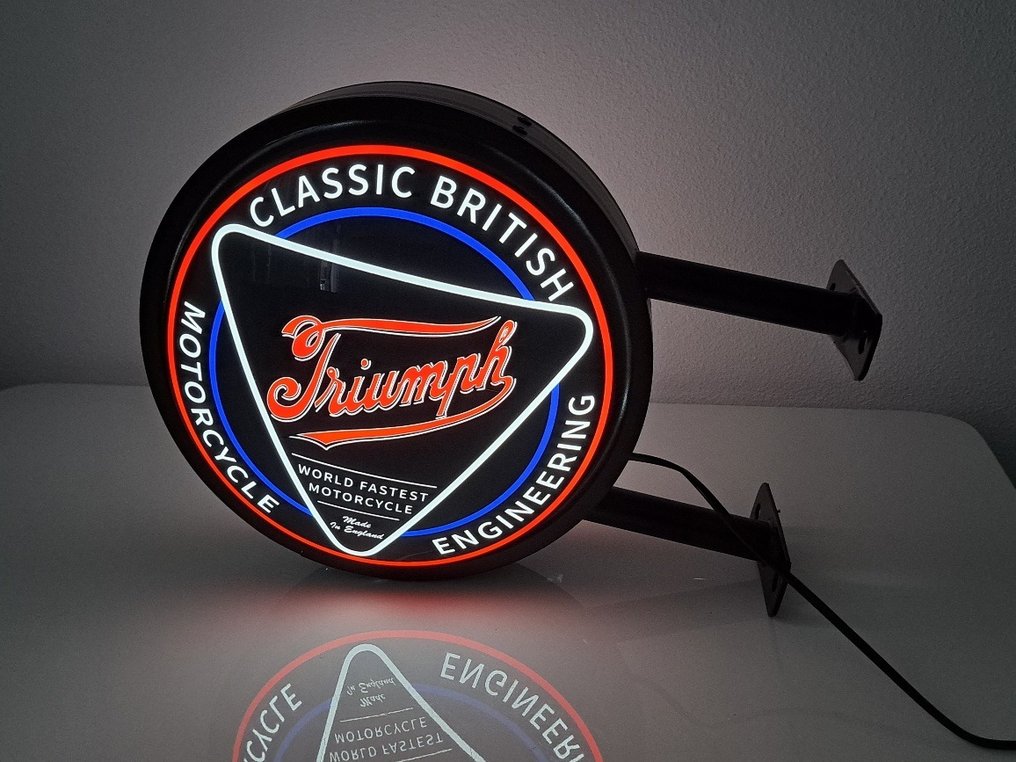 Retro-classixxs - Lightbox - Triumph Motorcycles illuminated wall sign 30cm - Metal #1.0
