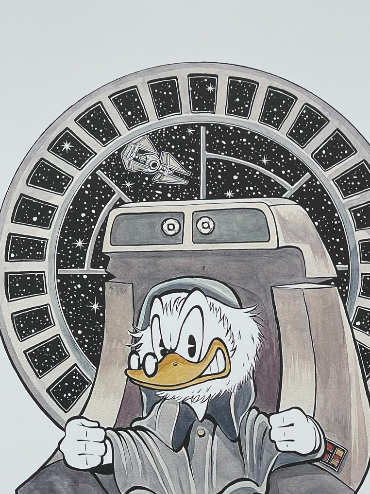 Flintheart Glomgold, Disney/Star Wars signed print - 'Emperor Glompatine' by Patrick Block - 1 Offset art print - 2023 #1.0