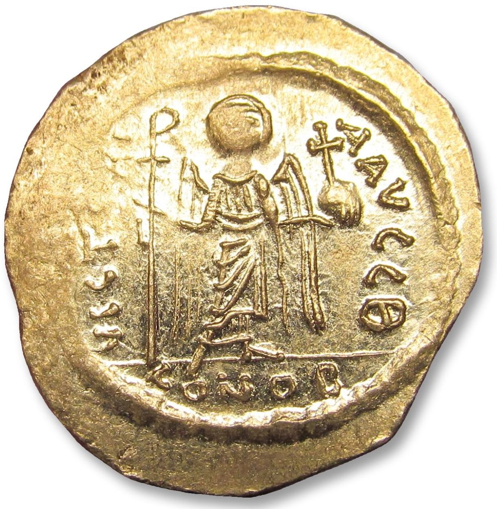 Byzantine Empire. Maurice Tiberius (AD 582-602). Solidus Constantinople mint 583-601 A.D. - 9th officina (Θ) - #1.2