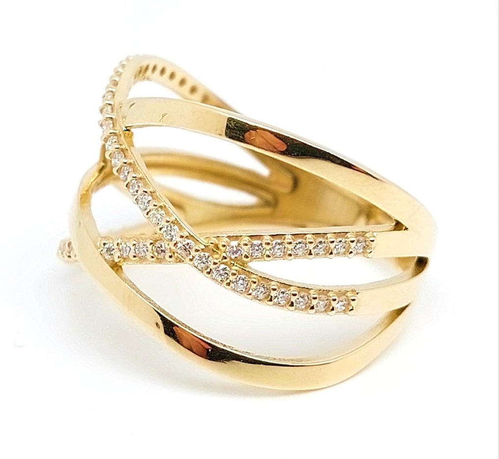 Δαχτυλίδι - 14 καράτια Κίτρινο χρυσό - Διαμάντι #1.1