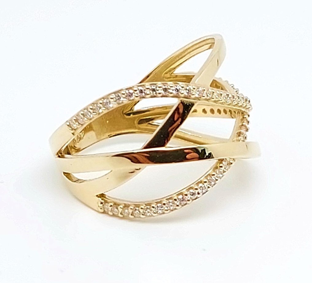 Δαχτυλίδι - 14 καράτια Κίτρινο χρυσό - Διαμάντι #1.2