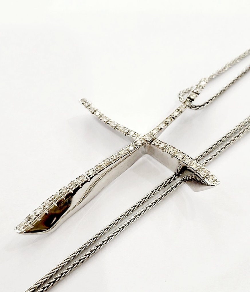 Cierre - 18 karaat Witgoud - Collier met hanger - 0.58 ct Diamant - Diamanten #2.1