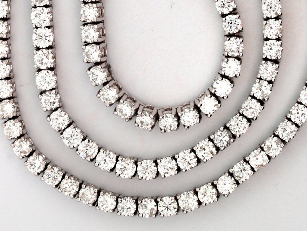 IGI certificaat - 14 carati Oro bianco - Collana - 13.70 ct Diamante - Diamanti #2.1