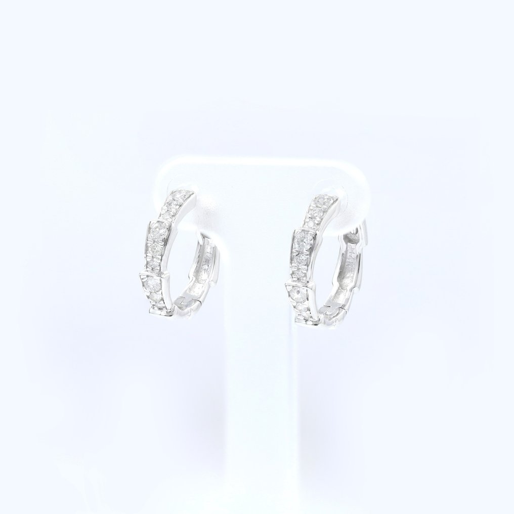 耳环 - 14K包金 白金 -  0.31ct. tw. 钻石  (天然) #1.2