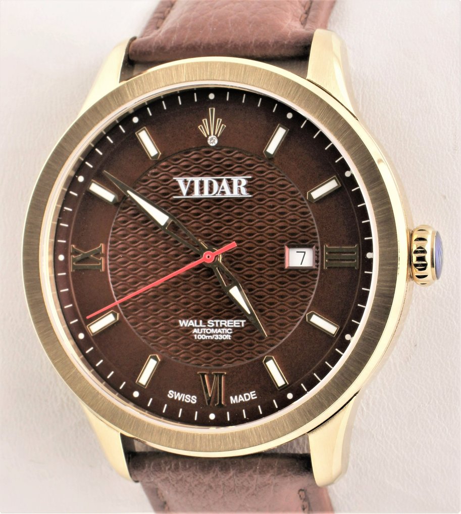Vidar Since 1909 - 'Wall Street' - Swiss Automatic - Two Years Warranty - No Reserve Price - Ref. No: VR015-200-02-GL-BR - Men - 2025 #1.0