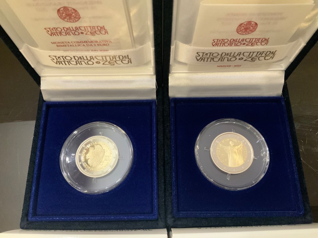教廷. 2 Euro 2022 "Madre Teresa" + "Paolo VI" (2 monete) Proof (没有保留价) #2.1