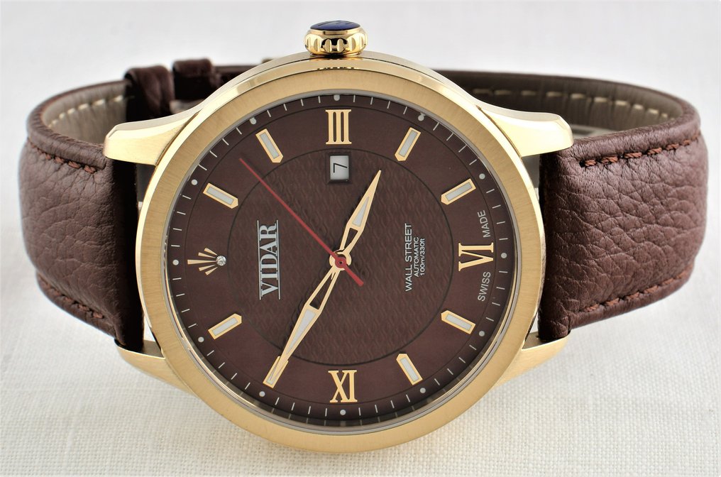 Vidar Since 1909 - 'Wall Street' - Swiss Automatic - Two Years Warranty - No Reserve Price - Ref. No: VR015-200-02-GL-BR - Men - 2025 #4.3