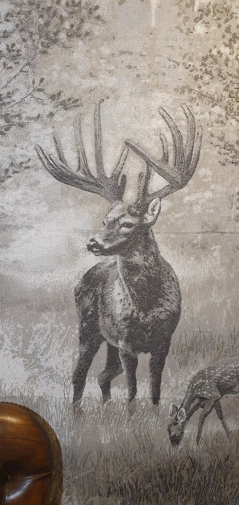 ARAZZO 阿尔帕卡专属提花 - 185x140厘米 - 森林中的鹿 - 繡帷 - 185 cm - 140 cm #2.1