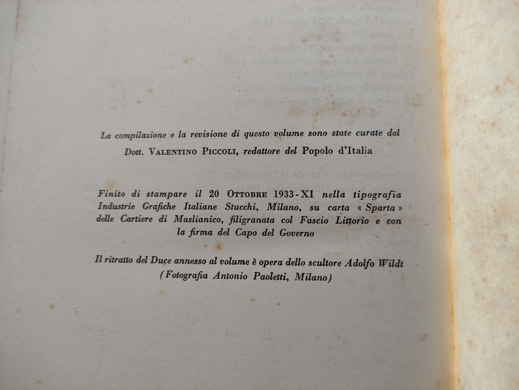 Ulrico Hoepli Editore Milano - Scritti e discorsi di Benito Mussolini - 1933-1939 #4.3