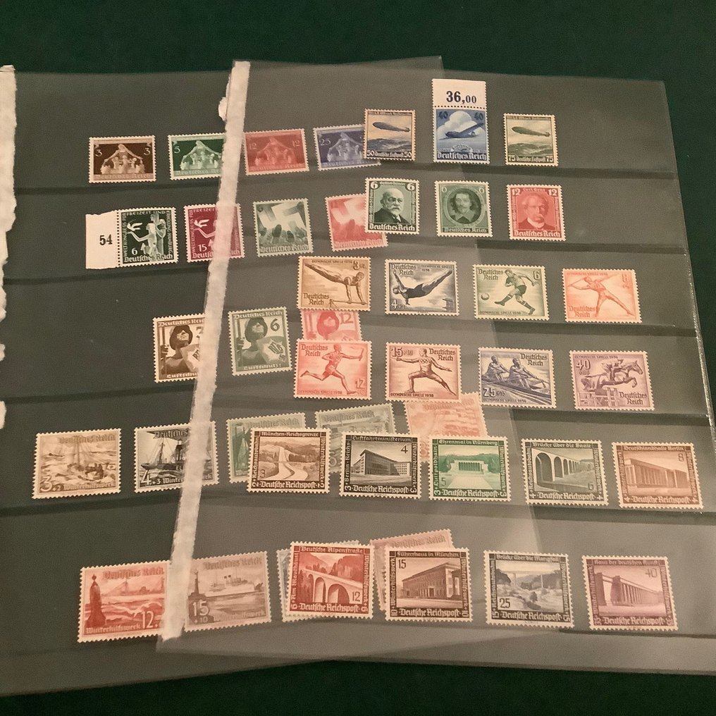 德意志帝国 1936/1937 - 两年期无块 - Michel 603/659 #1.0