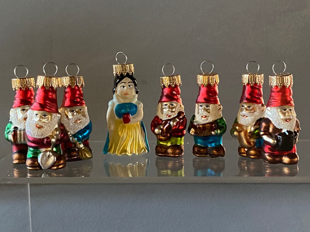 Globuri Crăciun Krebs, Lauscha, Sneeuwwitje en de zeven dwergen (8) - Sticlă - Sneeuwwitje #1.0