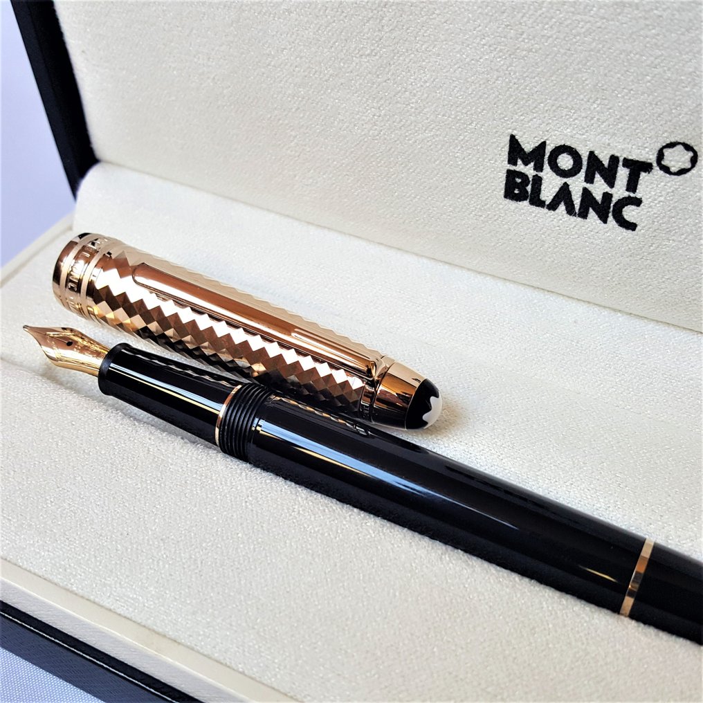 Montblanc - Solitaire Doué Geometric Dimension - 18K Gold - New - Penna stilografica #2.1