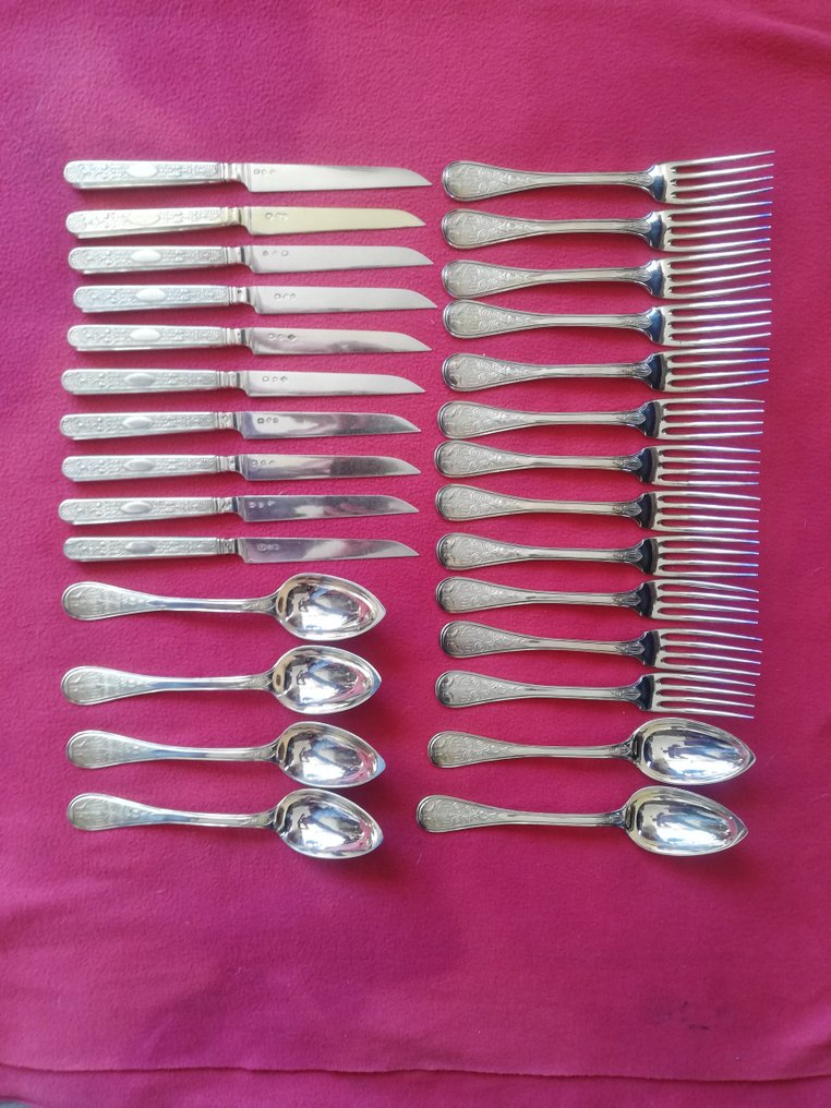 Cutlery service (28) - Silver gilt - Portugal - Early 20th century #1.1