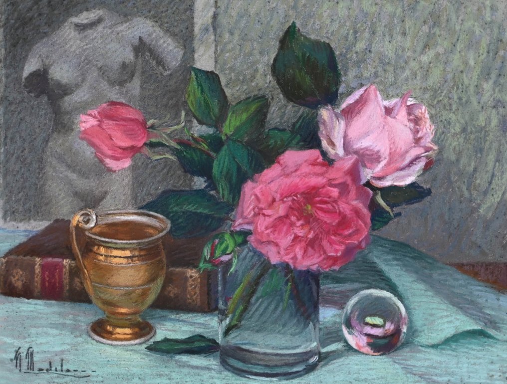 Hippolyte Madelaine (1871-1966) - Vase de roses #1.0