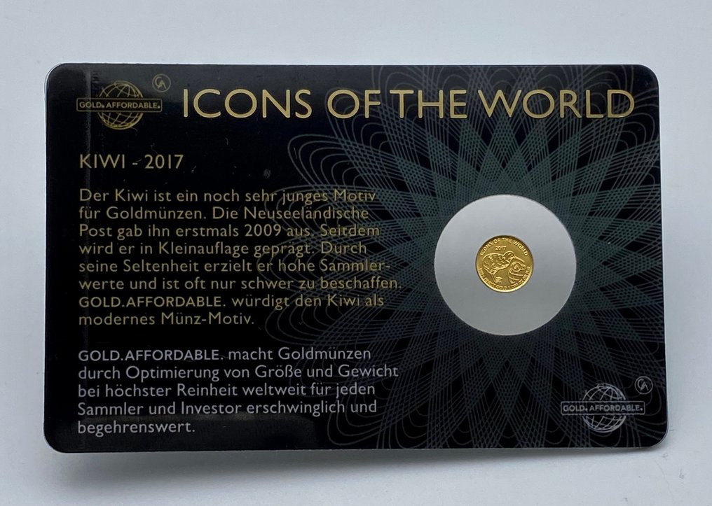 Ruanda. 10 FRW 2017 Kiwi oro .9999  (Senza Prezzo di Riserva) #2.1