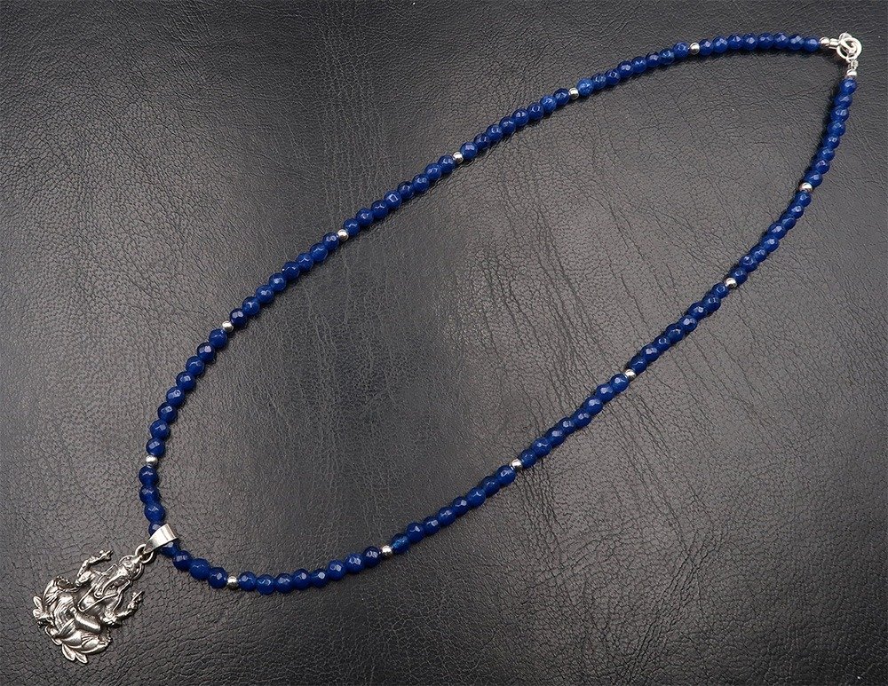 Argint, Saphir - Colierul Zeului Ganesh din Argint Masiv 925: Distrugătorul de Obstacole & Noroc - Colier #4.3