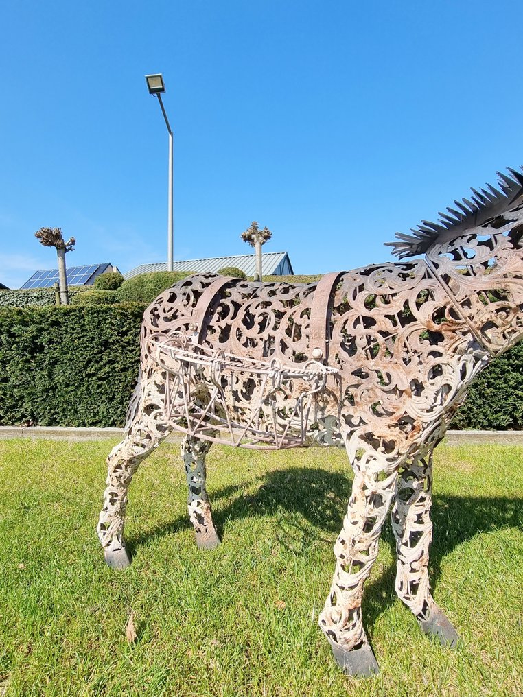 Large donkey flower basket - Statuette - Ezel - Jern #2.1