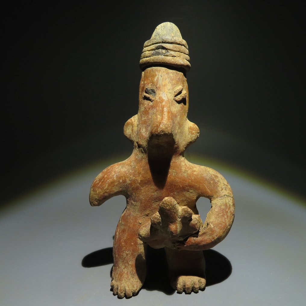 Nayarit, Chinesco, oeste do México Terracota Figura de maternidade. 200 - 600 DC. 16 cm H. Licença de importação espanhola. #1.2