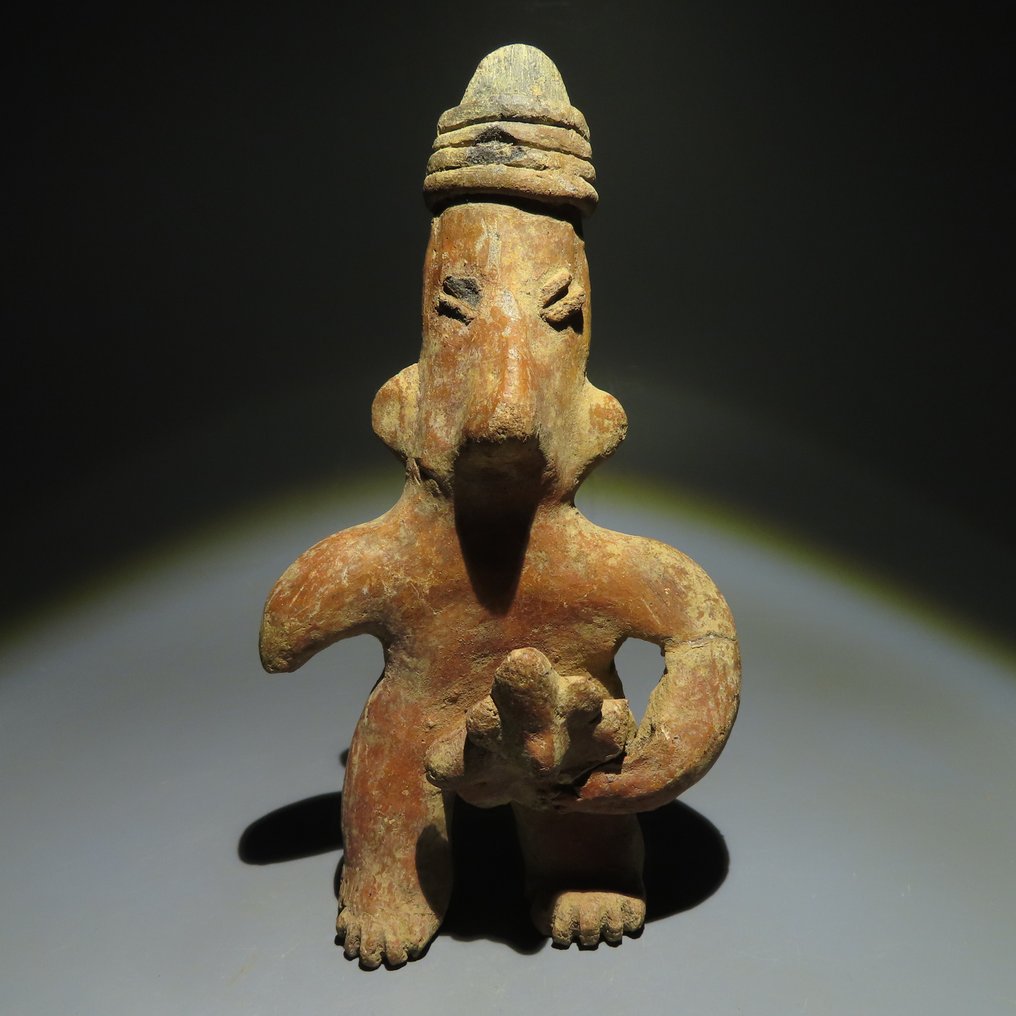 納亞里特, 奇內斯科, 西墨西哥 Terracotta 孕婦圖。西元 200 - 600 年。 16 公分高。西班牙進口許可證。 #1.1
