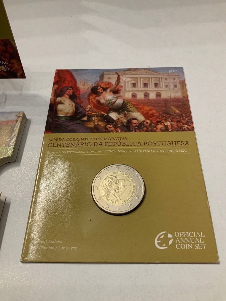 葡萄牙. 2 Euro 2010 "Centenário da República Portuguesa" (2 monete) Proof + BU  (没有保留价) #1.0