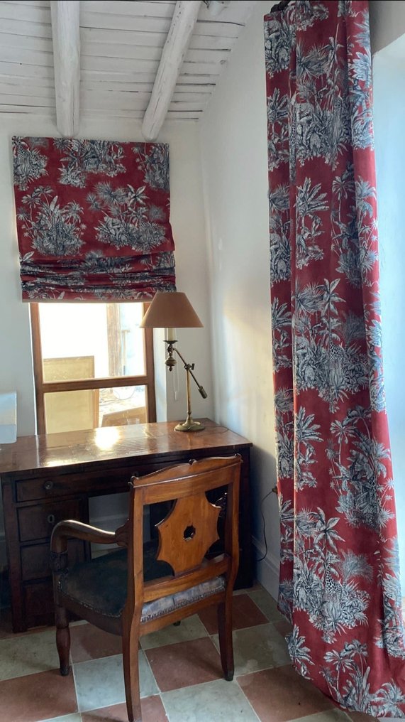 Tecido Toile de Jouy - Girafa, zebra, flamingos - Têxtil  - 200 cm - 280 cm #1.0