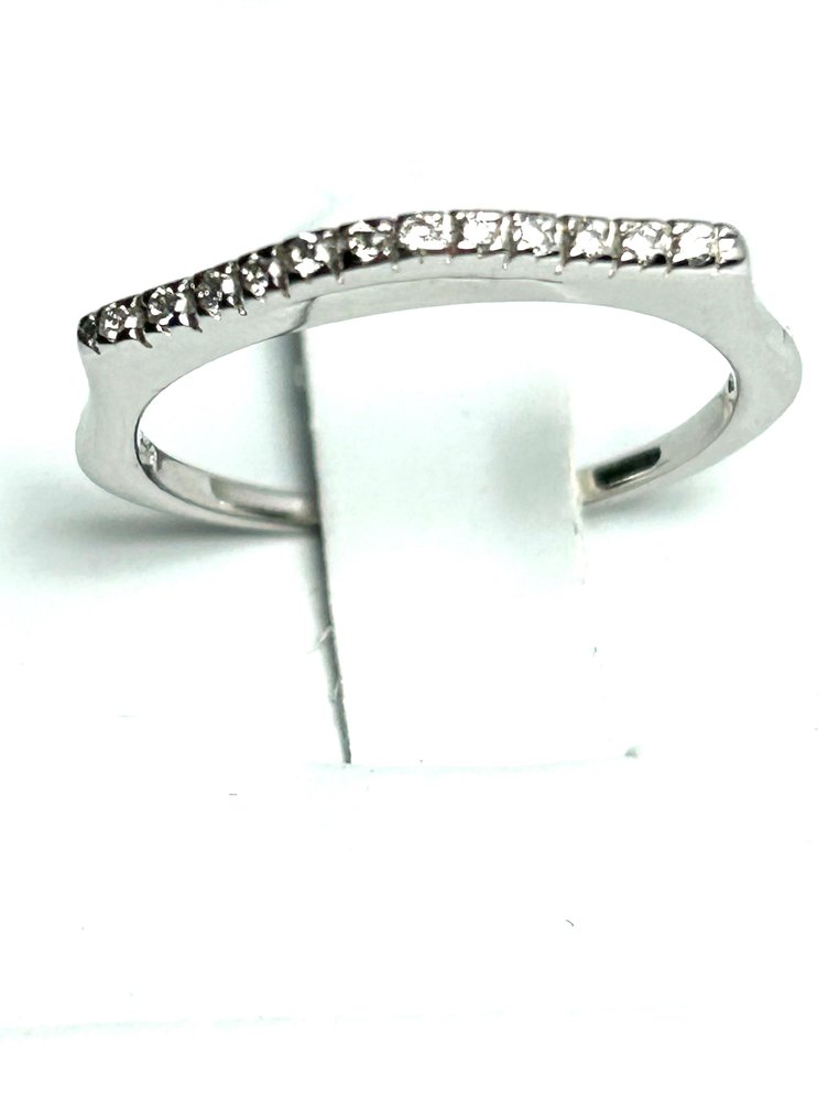 戒指 - 18 克拉 白金 鉆石 (天然)  #1.0