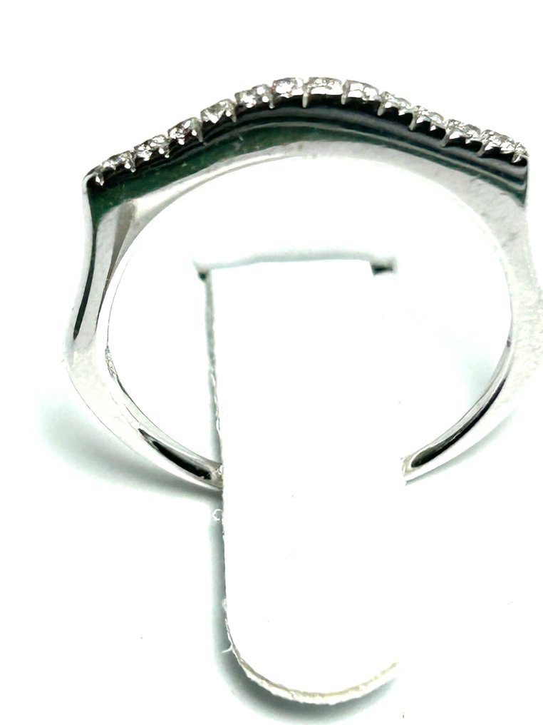 戒指 - 18 克拉 白金 鉆石 (天然)  #4.3