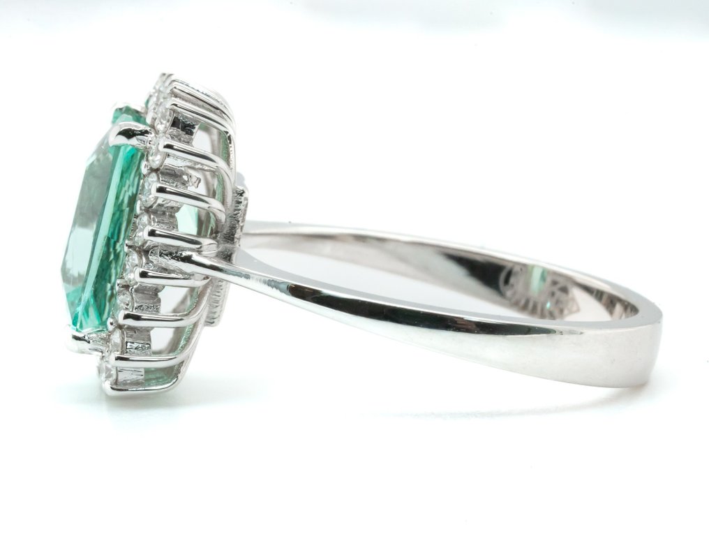 18 克拉 白金 - 戒指 - 2.60 ct 祖母綠 - 淡綠色（無油）和 VS 鑽石 #2.2