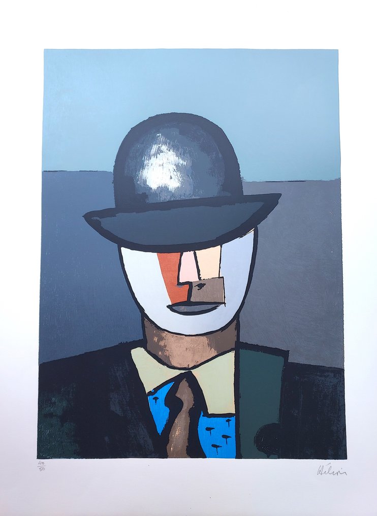 Jean Hélion (1904-1987) - Portrait d'homme au chapeau melon #1.1