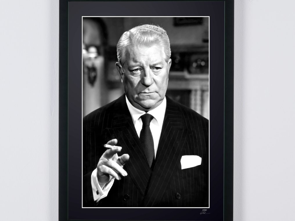 Jean Gabin - Portrait - Fine Art Photography - Luxury Wooden Framed 70X50 cm - Limited Edition Nr 02 of 30 - Serial ID 30300 - Original Certificate (COA), Hologram - 100% New. Shipping Reduction from 3 items #2.1