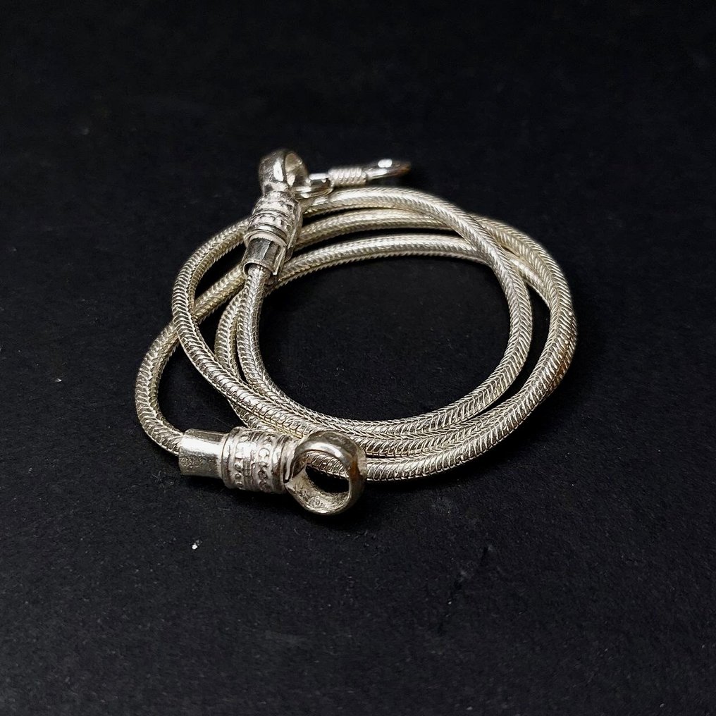 αλυσίδα λαιμού σε σχήμα φίδι - Ασημί - Ινδία - δεύτερο μισό του 20ού αιώνα #1.0