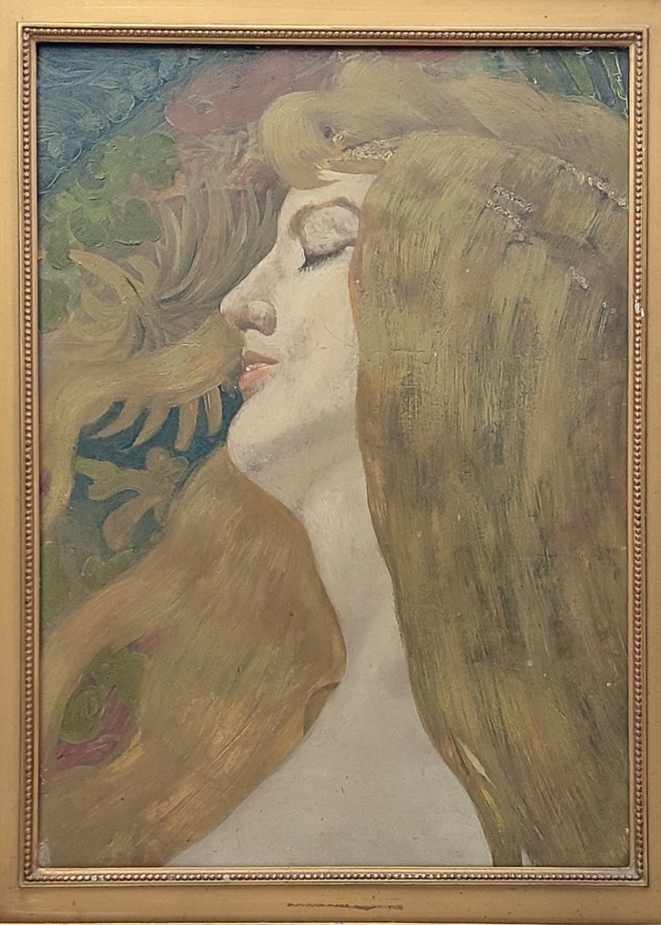 Franse School (ca. 1900) - Dromende dame #1.0