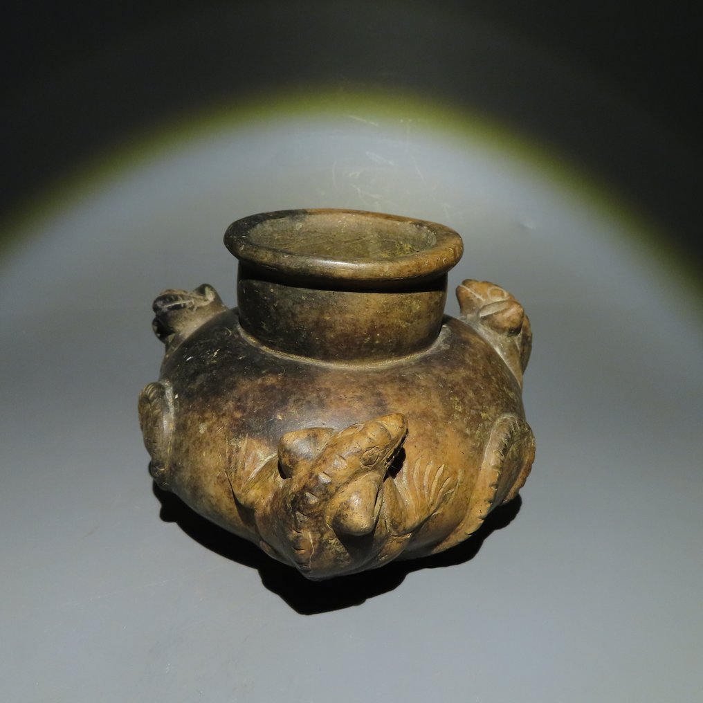 Tairona, Columbia TeracotÄƒ Bol cu trei rozătoare. 800 - 1200 d.Hr. 10 cm H. Cu Licență de import spaniolă. #2.1